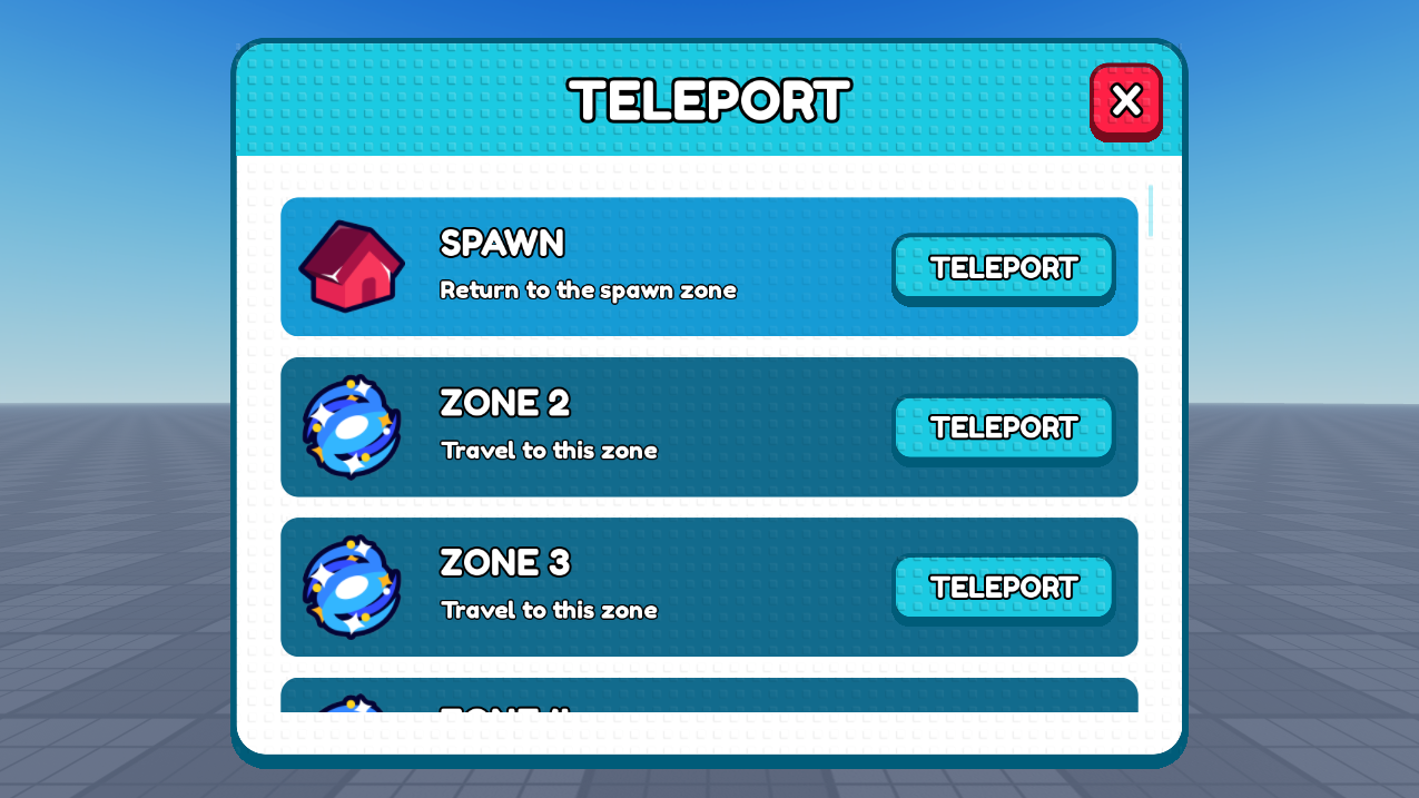 Teleport — Studded UI screenshot from Roblox Studio