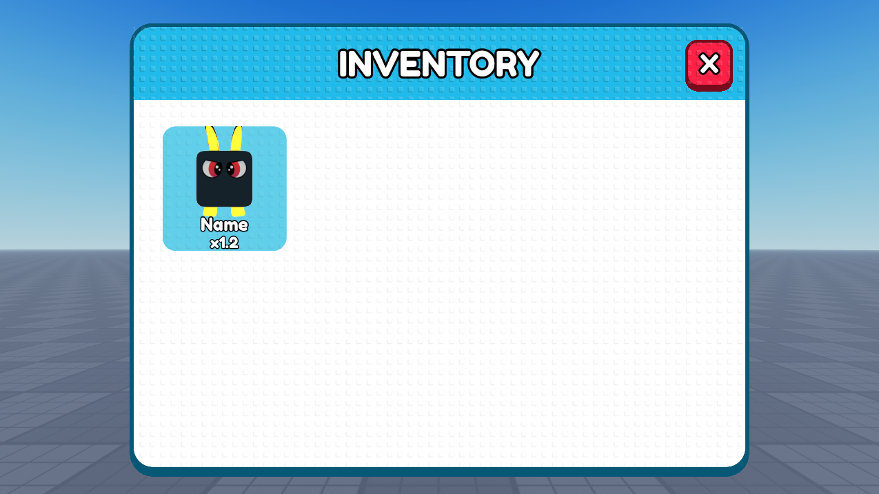 Trade inventory — Studded UI screenshot from Roblox Studio