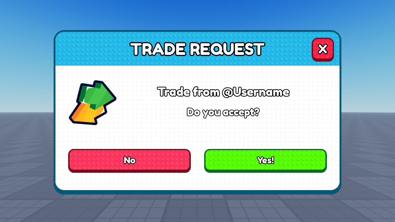 Trade request — Studded UI screenshot from Roblox Studio