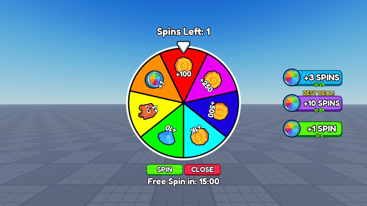 Spin wheel — Studded UI screenshot from Roblox Studio