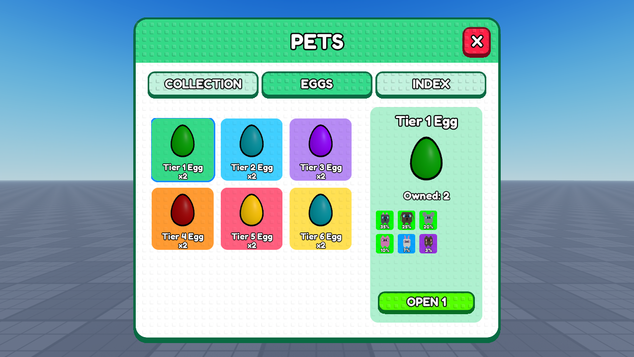 Stored eggs — Studded UI screenshot from Roblox Studio