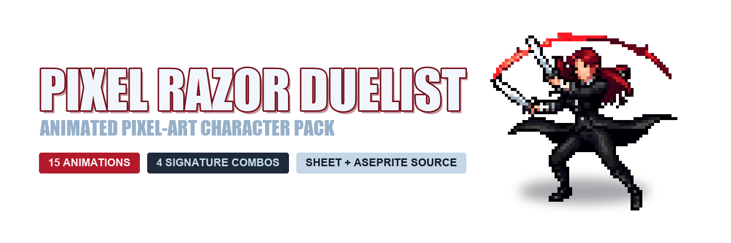 PIXEL RAZOR DUELIST - Animated Character Sprite Pack