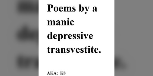 Cover image for Poems By A Manic Depressive Transvestite