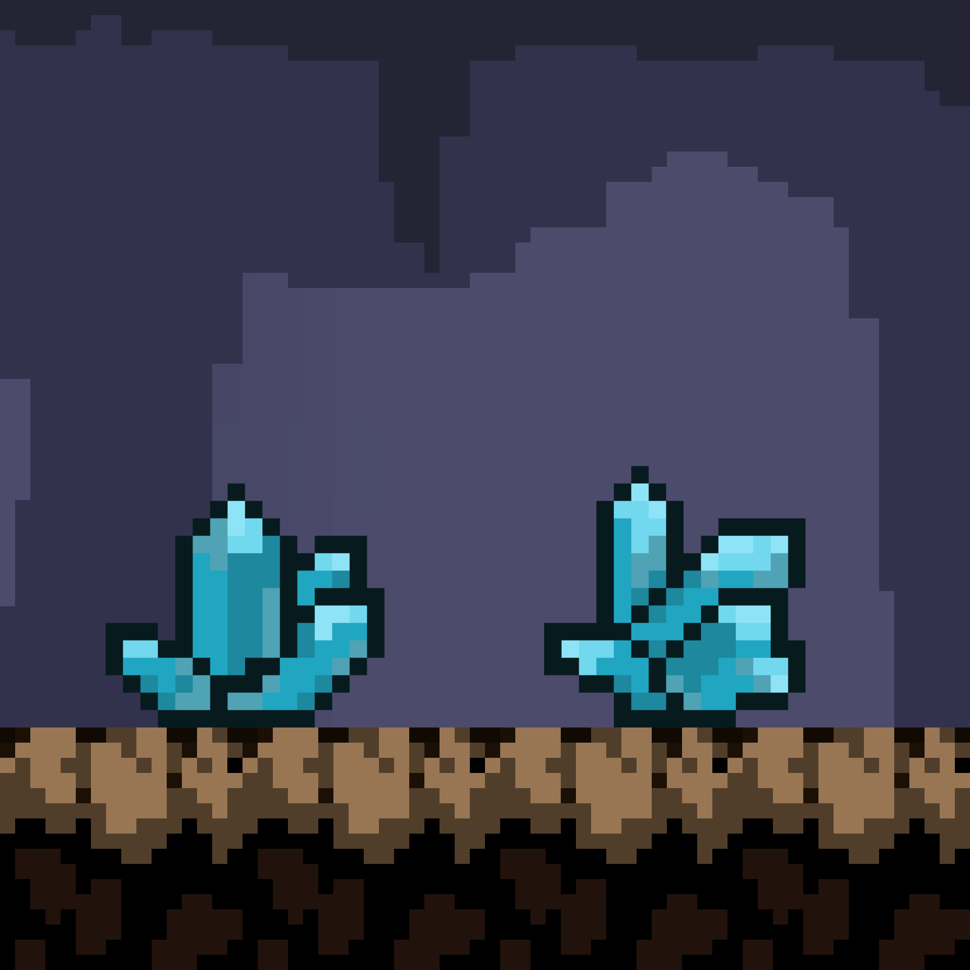 Two Crystals (in blue)