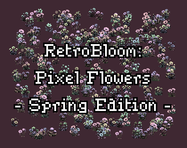 RetroBloom: Pixel Flowers Pastel Edition