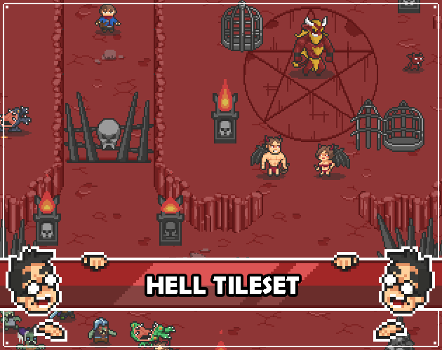 2D Pixel Art Hell Tileset by Elthen's Pixel Art Shop