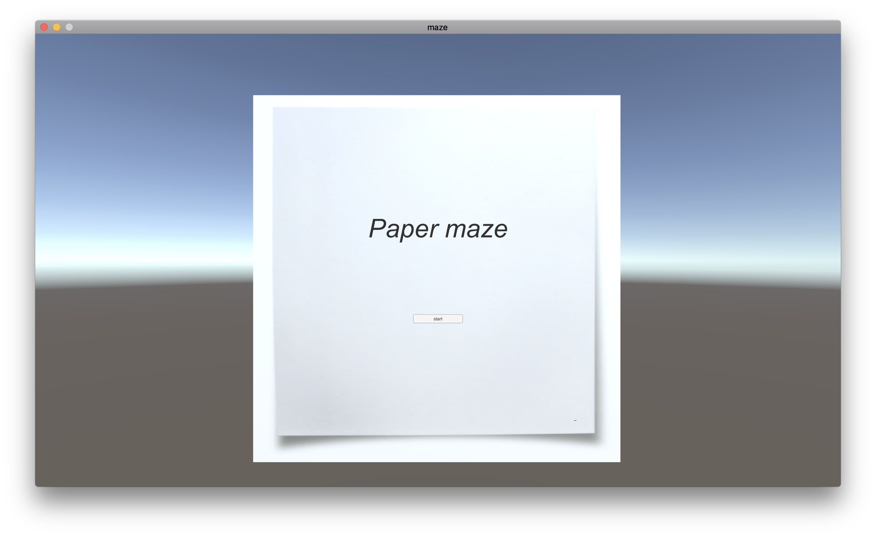 Paper maze