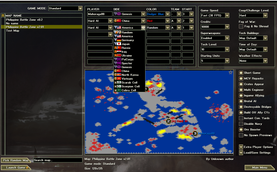 Philippine Battle Zone V2.02 - Ra2 Yuris Revenge Map - Rise of the East Mods