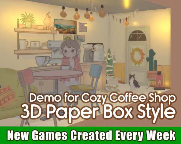 3D Paper Box Style Cozy Coffee Shop (Demo Only, No Level)