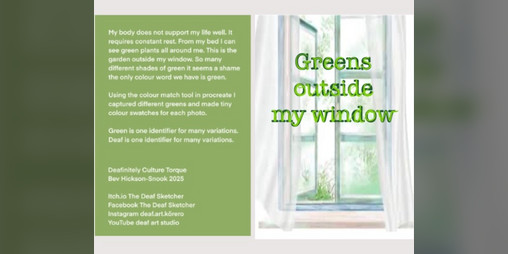 Cover image for Greens outside my window. Deaf diversity.