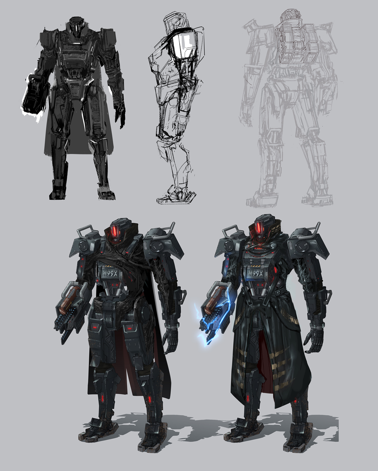 The early character design of Hunter -- Warden N99X