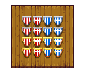 16x16 Pixel Art Shields