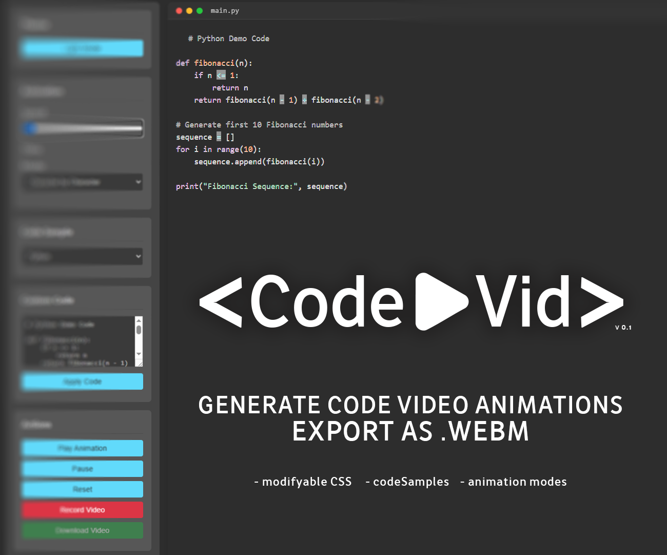 CodeVid - Code Animation