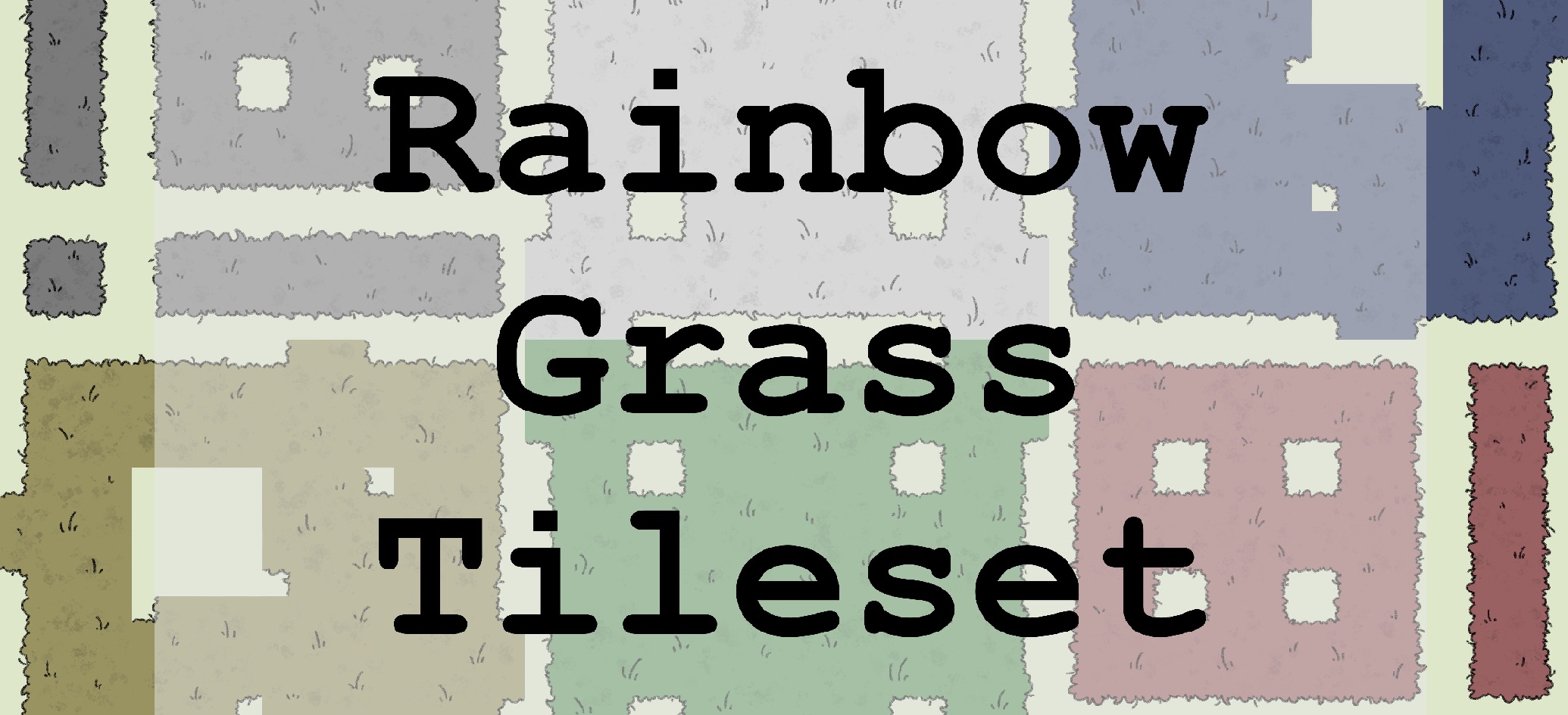 Grass Tileset in 8 colors + Brightness variation