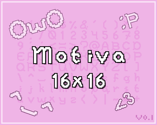 Motiva - Cutesy Emotive Pixel Font 16x16