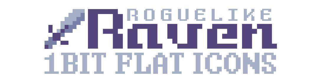 1200+ Roguelike Raven - 2D Retro PixelArt Tileset and Sprites - 1 Bit Flat Icons