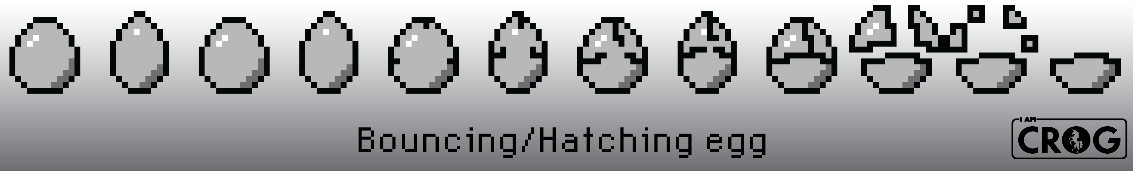 Pixel-bouncing-hatching egg