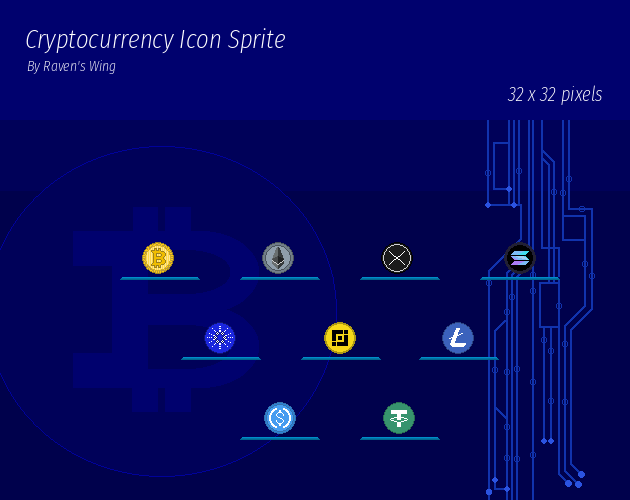 Cryptocurrency Icon Sprite (Part One) by Raven's Wing