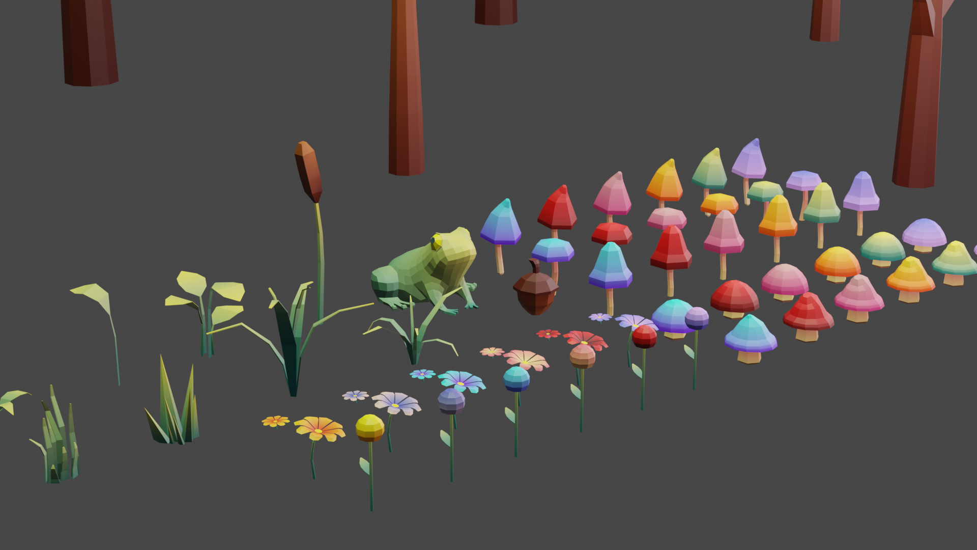 3D Low Poly Stylized Woodland Forest Asset Pack