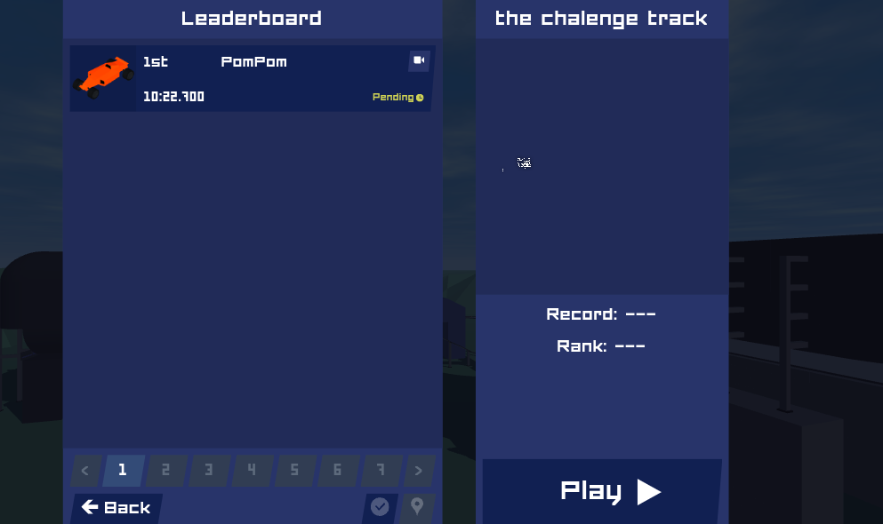 standings of the challenge track