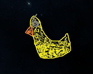 horror duck in space