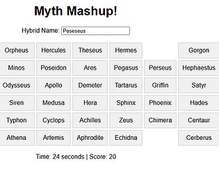 Mythical Hybrid Word Search