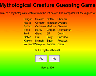Mythological Creature 20 Questions