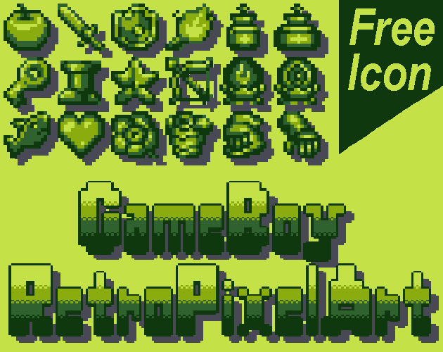 Free GameBoy Pixel Art Icons Medieval-Adventure[16x16] by Teddy2024