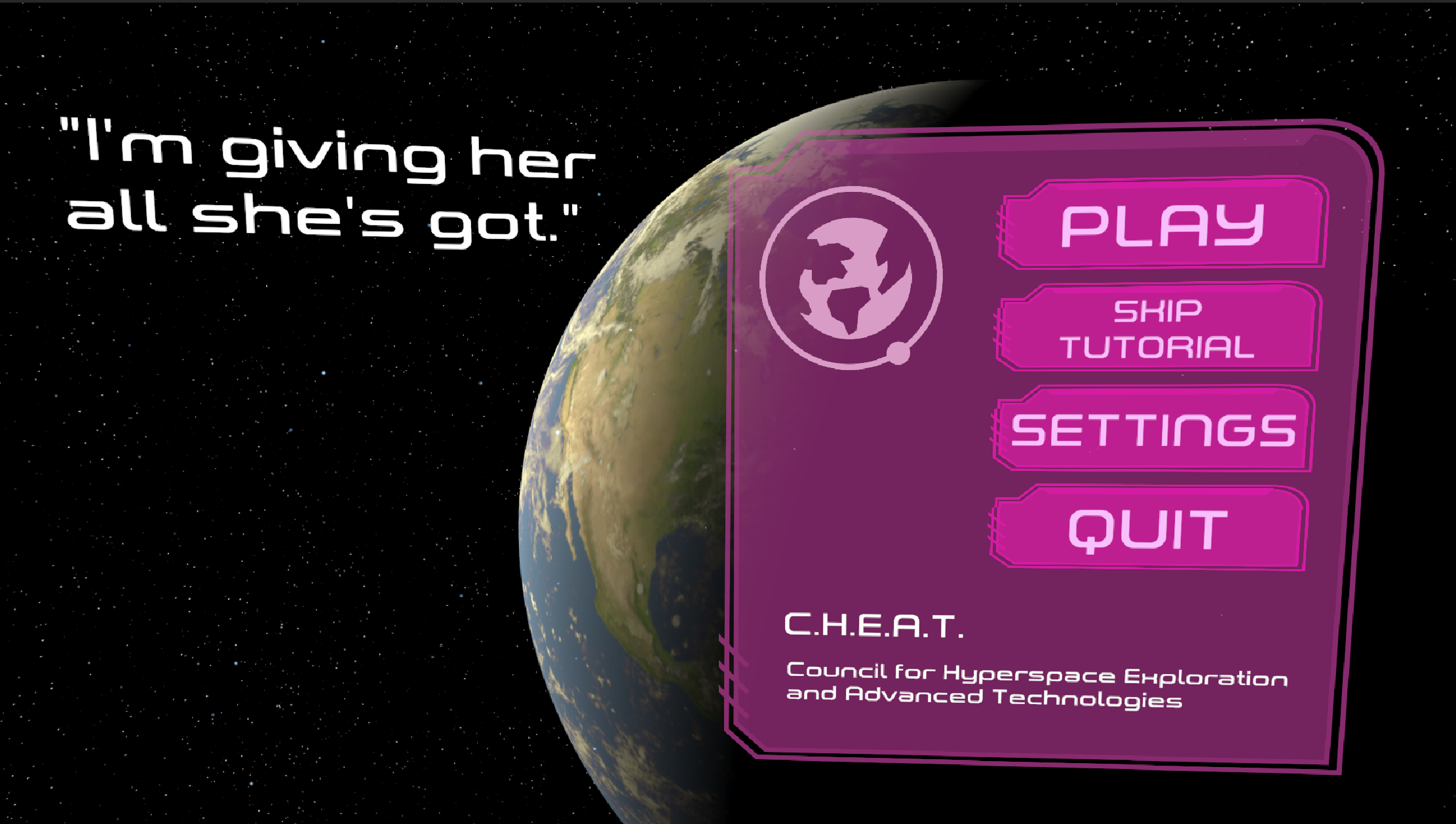 I'm giving her all she's got!