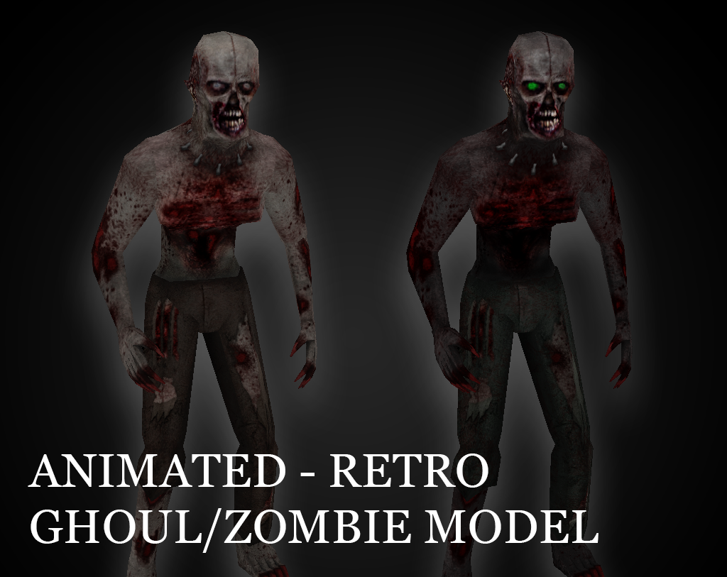 Retro Low Poly Ghoul / Zombie Model - Rigged and Animated!