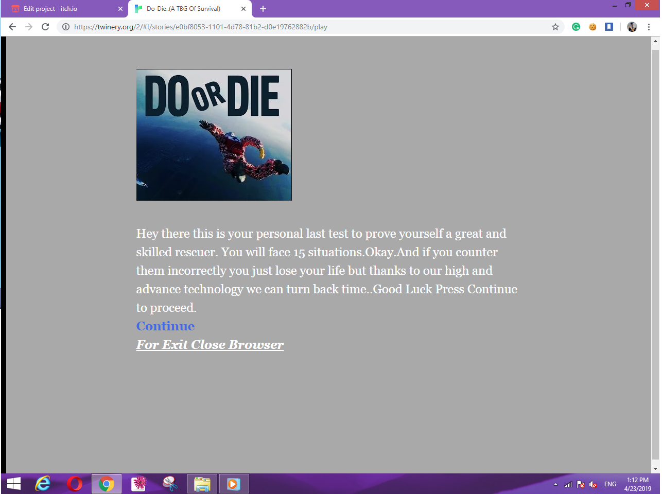 Cover image for Do-Die.(A Text Based Trivia Of Survival)