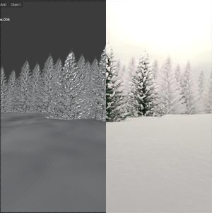 Snowy Christmas Trees Environment In Blender Viewport