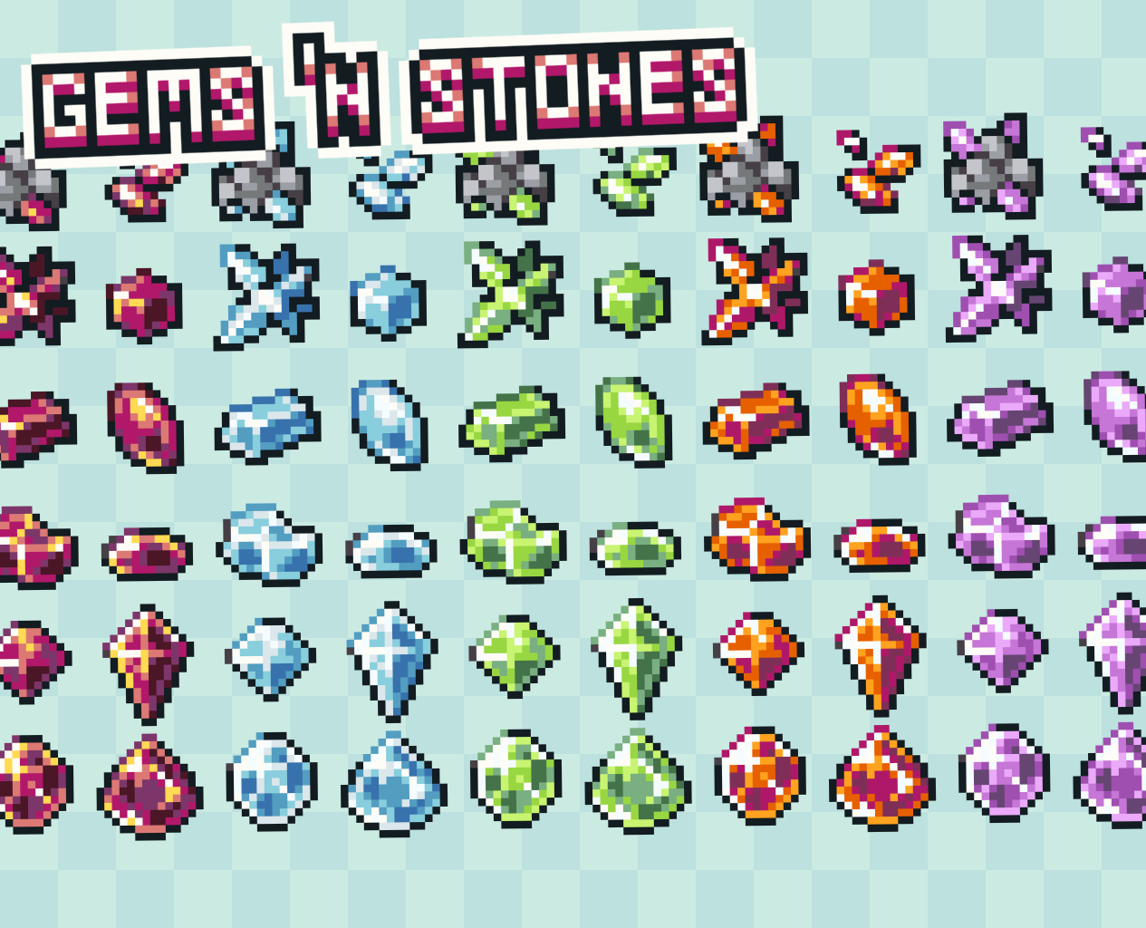[16x16] RPG Gems and Stones Icon pack by DanieruArt