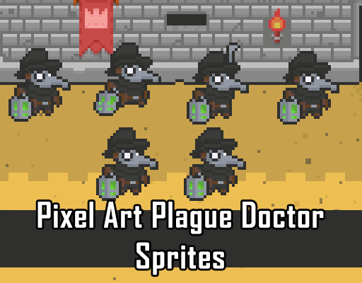 Plague doctor / Pixel art (32x32) by InkuTheArt on Newgrounds