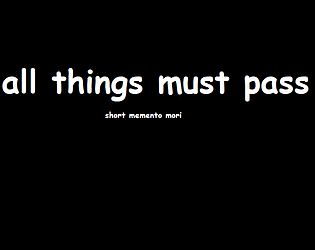 all things must pass