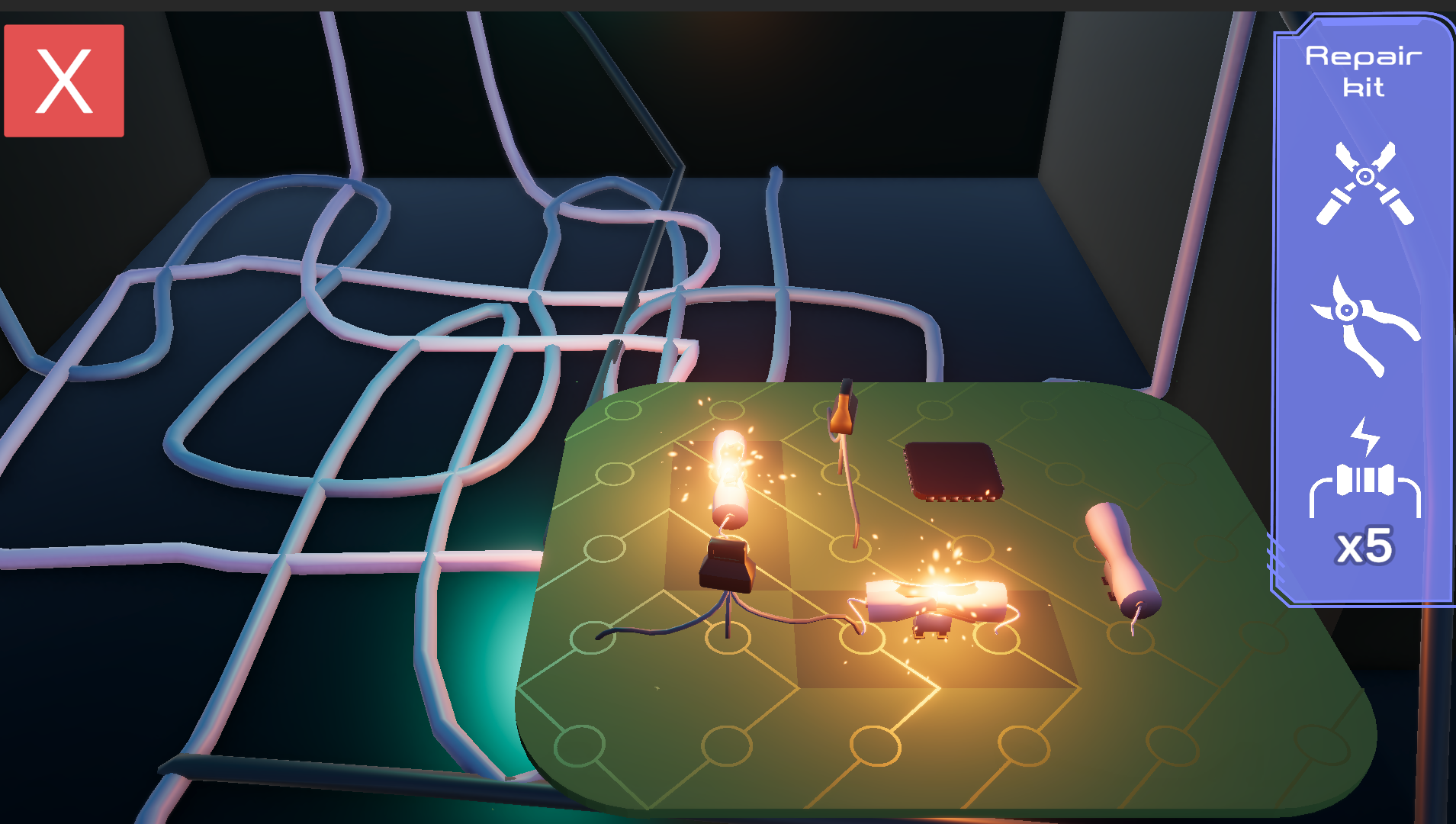 Circuit minigame is procedururally generated