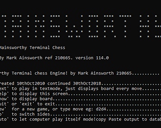 Mainsworthy Terminal Chess Windows & Linux