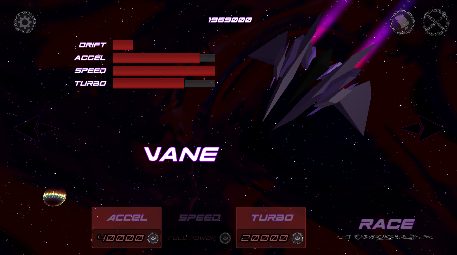 The main menu