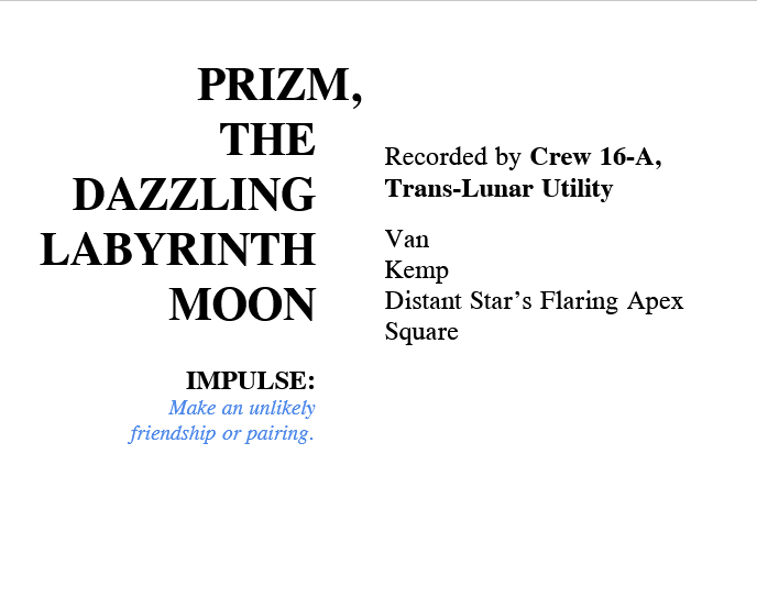 Cover image for PRIZM: THE DAZZLING LABYRINTH MOON