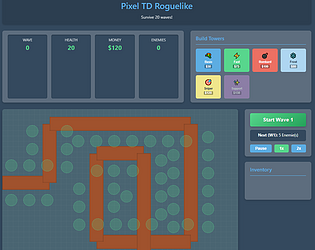 Pixel TD Roguelike v 0.1 demo