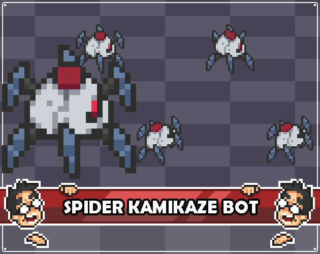 2D Pixel Art Spider Kamikaze Bot Sprites by Elthen's Pixel Art Shop