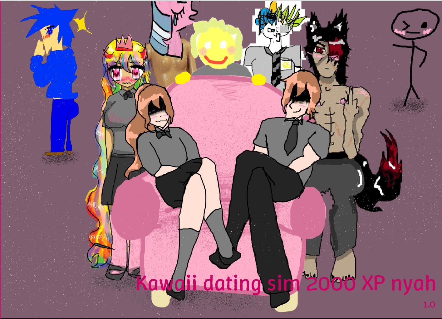 Cover image for Kawaii dating sim 2000 XP nyah
