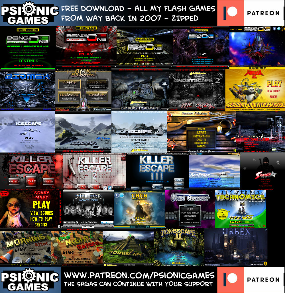 ALL MY FLASH GAMES ZIPPED - ALL MY FLASH GAMES ZIPPED for FREE by Psionic  Games