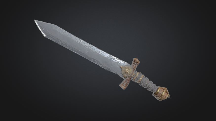Low Poly Fantasy Sword - 3d Model Textured (FBX, OBJ) by DanFoxSa
