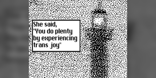 Cover image for She said, "You do plenty by experiencing trans joy"