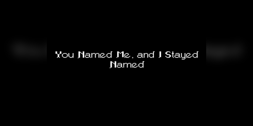 Cover image for You Named Me, and I Stayed Named