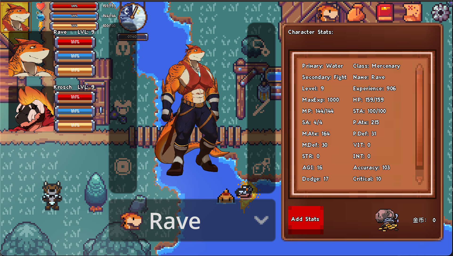 Character Party Screen 1