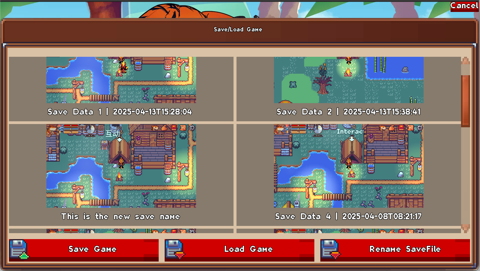 Improved Save Load UI