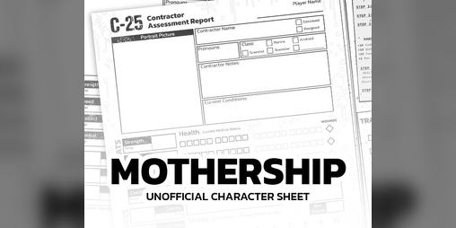 Cover image for Mothership RPG "C-25" character sheet