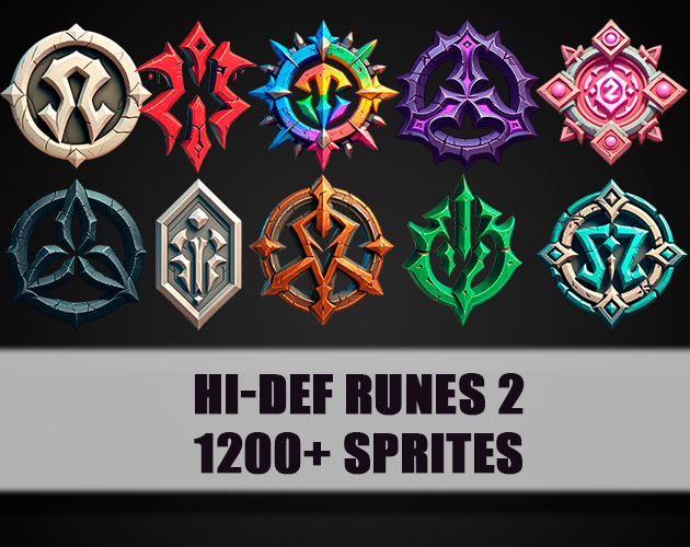 Game Graphic Runes Hi-Def Runes 2 - 1200+ Sprites by FortressSide